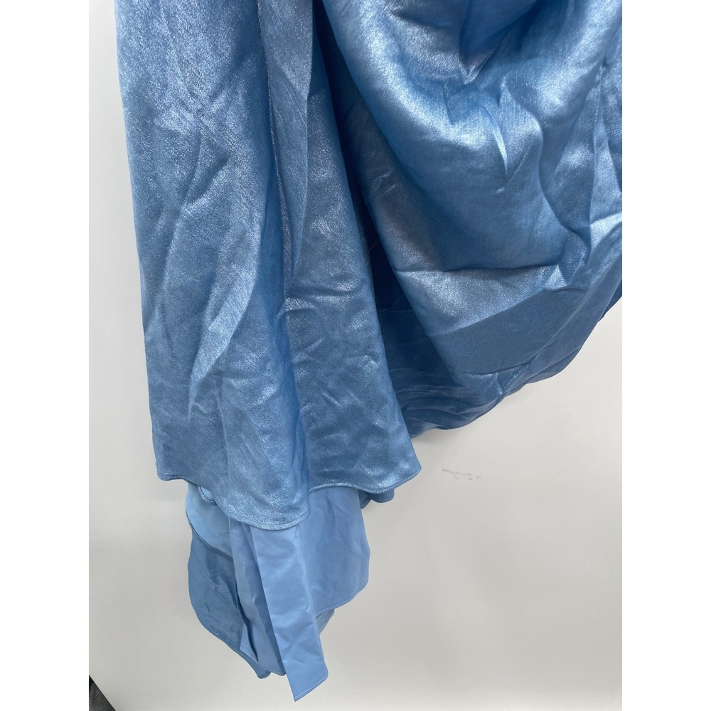 Liv Foster Lola Foiled Gown Dress Women's 10 Azure Blue Open Back Cowl Neck NWT‎ - Picture 7 of 16